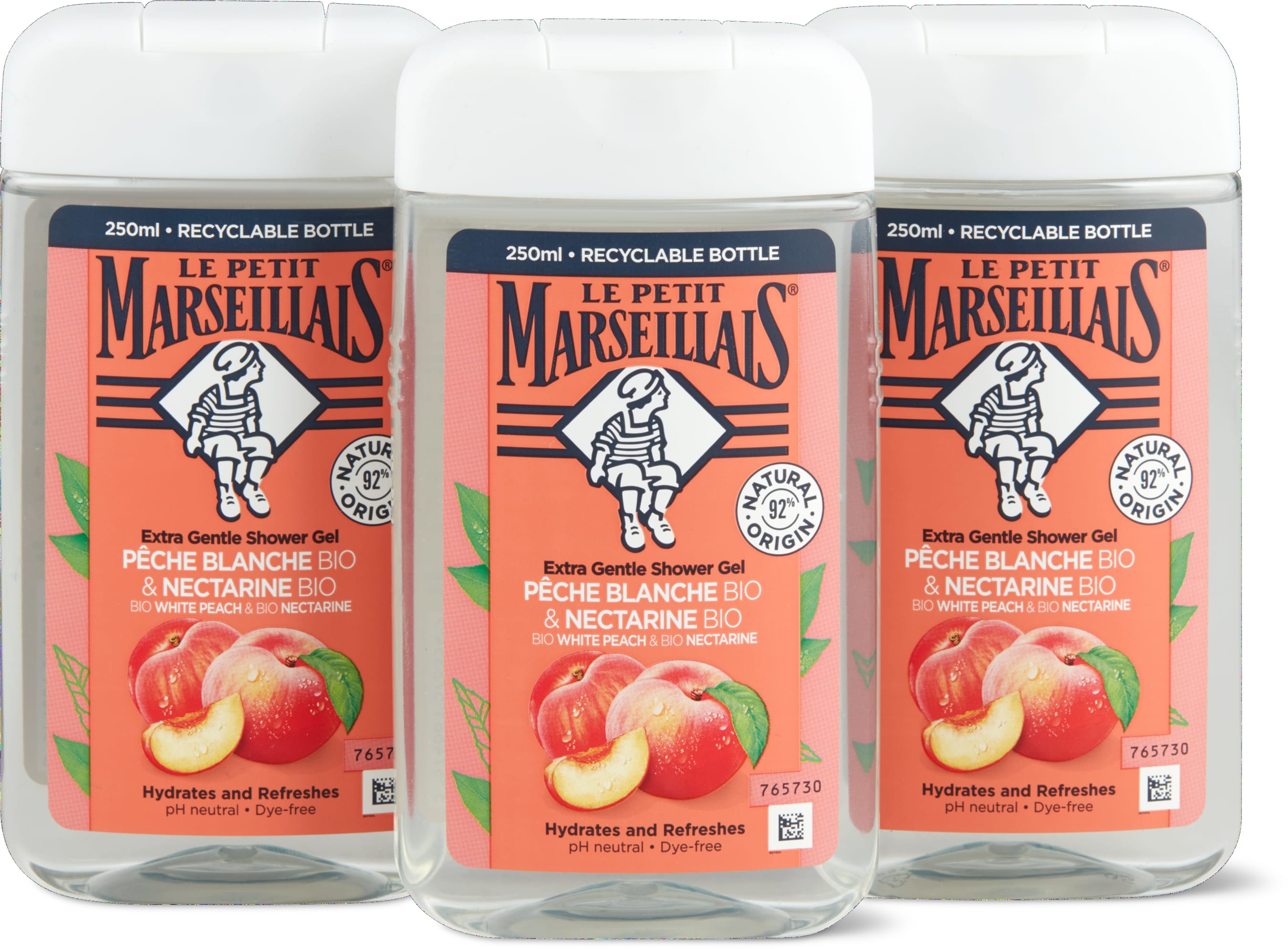 Le Petit Marseillais Gel douche pêche & nectarine 3x250ml